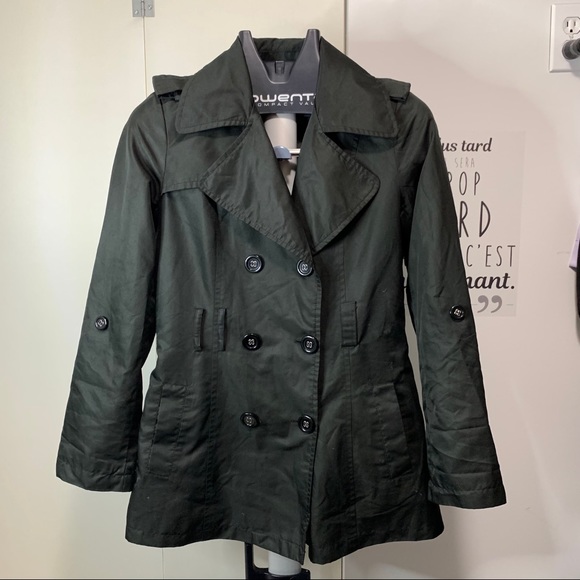 Dark Green Pea Coat - Picture 1 of 8